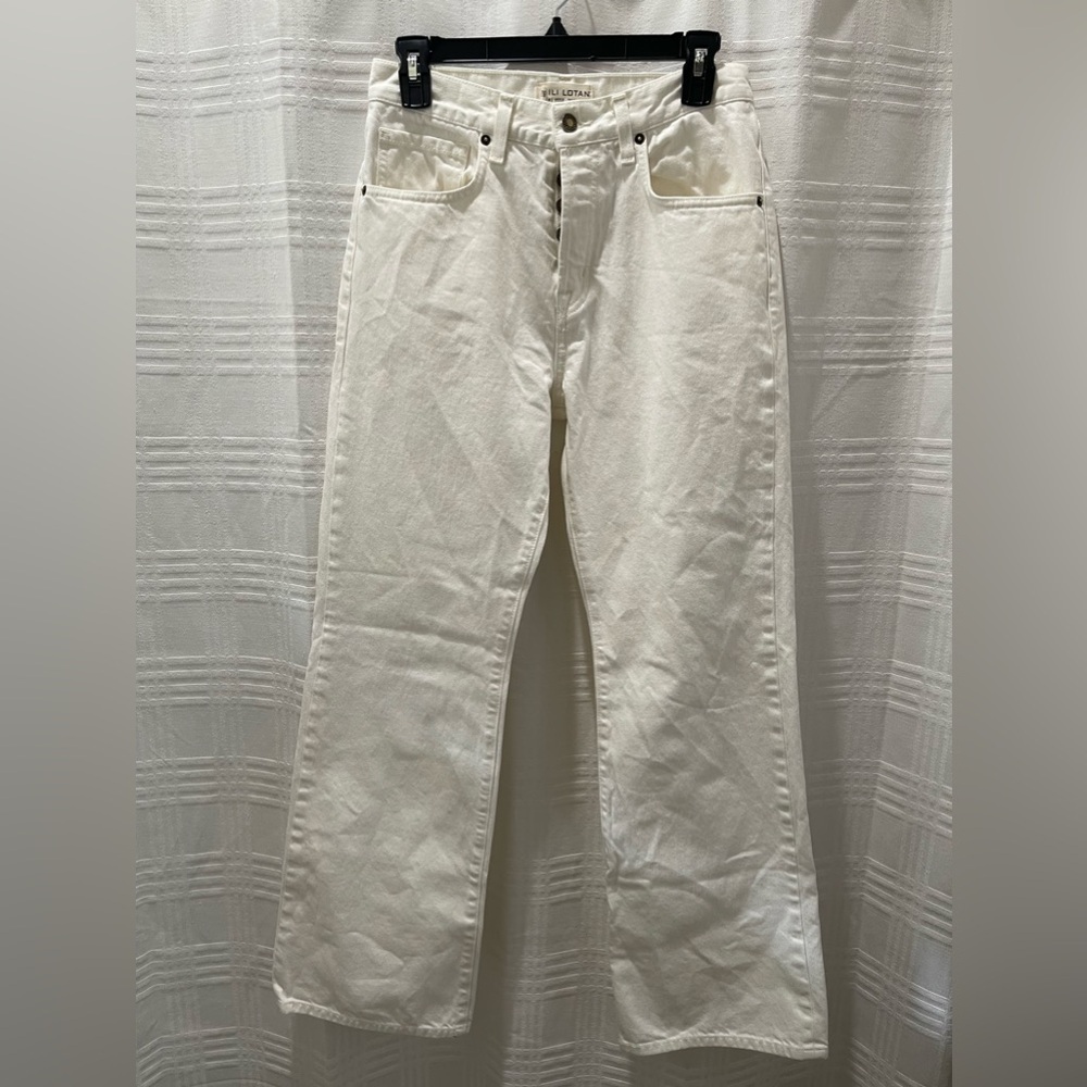 NILI LOTAN Juliet Cream wash button fly jeans - Picture 5 of 12